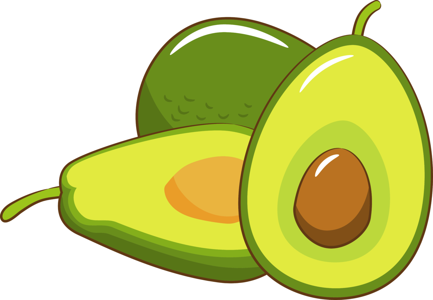 Avocado png graphic clipart design