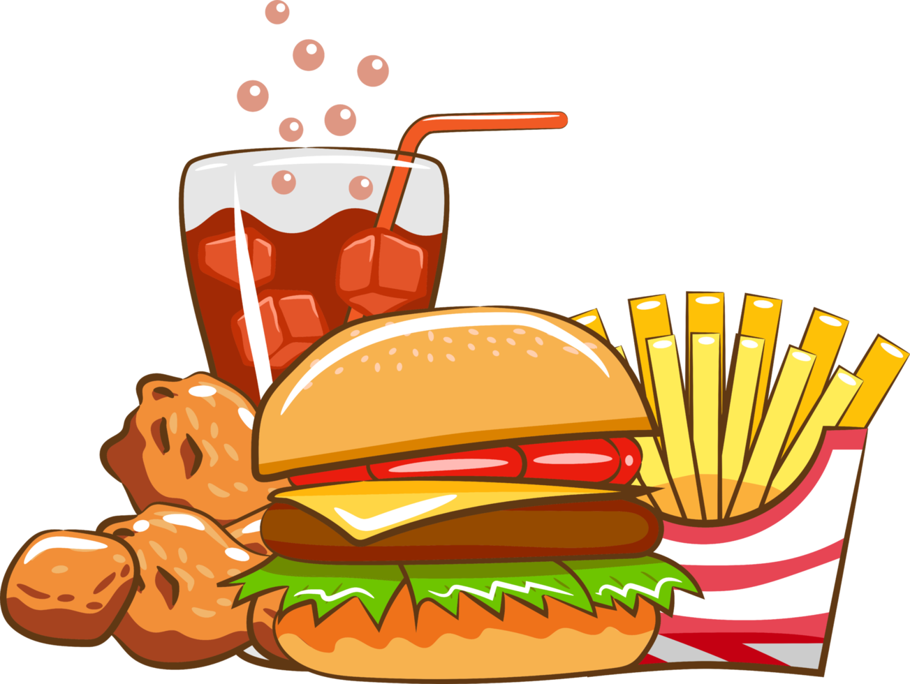 Fast food vector clipart design png graphic clipart design