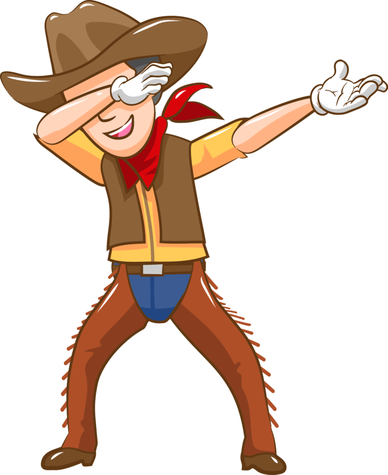 cowboy dabbing png graphic clipart design