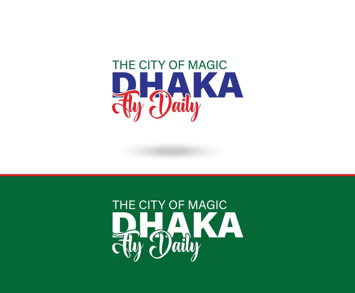 Dhaka fly daily mnemonic design concept vector