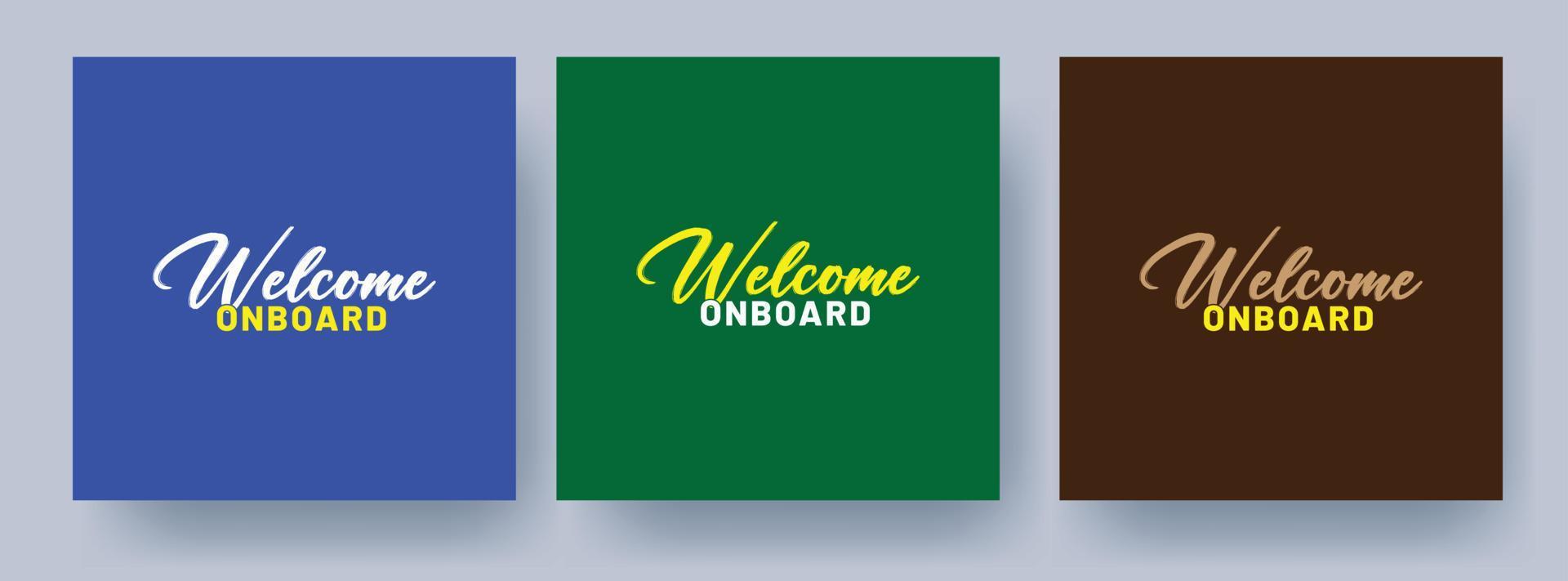 Welcome onboard mnemonic design concept vector