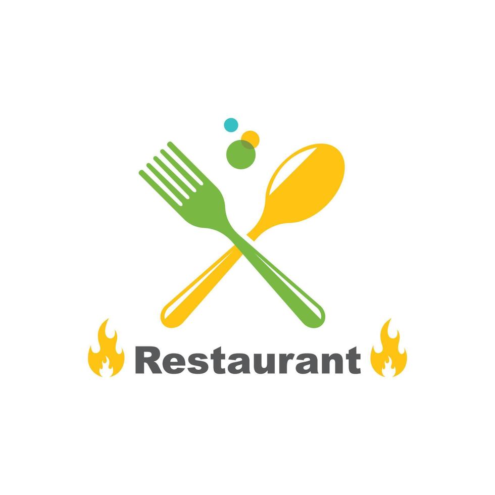 tenedor, cuchara, logotipo, icono, vector, ilustración vector