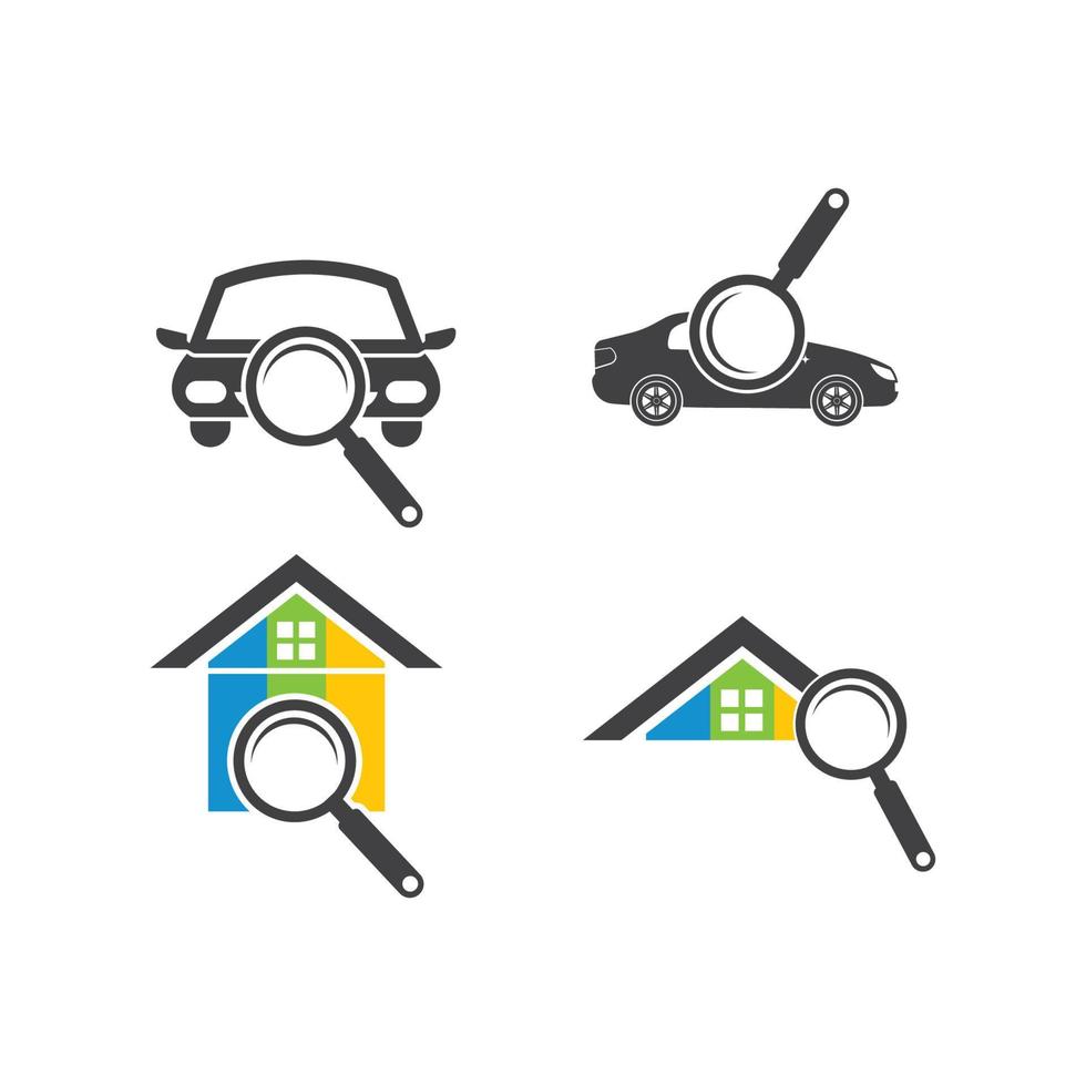 car magnifier icon logo vector illustration design