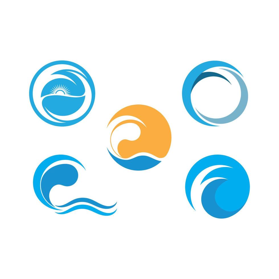 Water Wave symbol and icon Logo Template vector