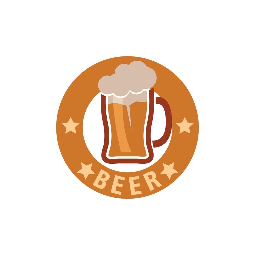 Diseño de ilustración de vector de icono de logotipo de cerveza