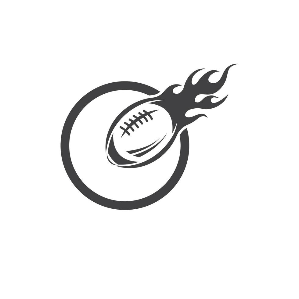 Diseño de ilustración de vector de icono de pelota de rugby