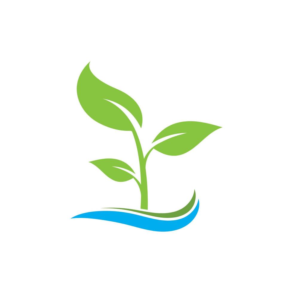 diseño de ilustración de vector de logotipo de icono de planta