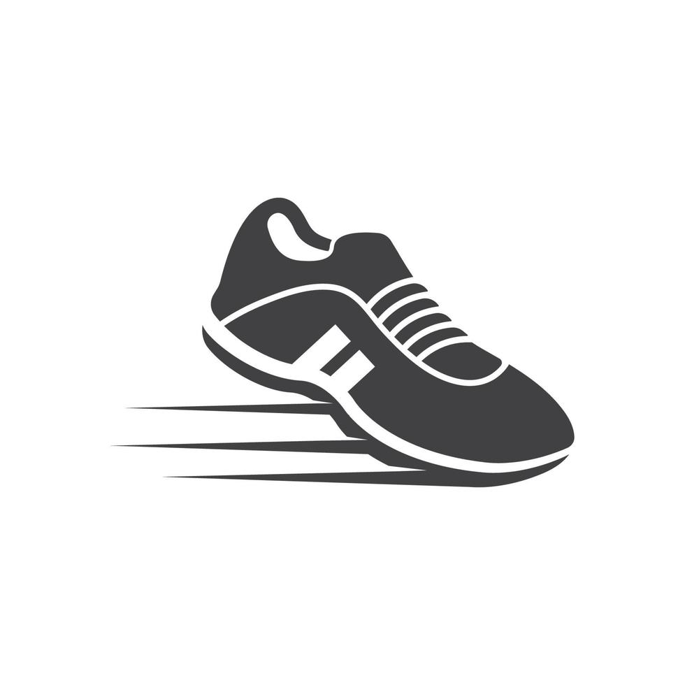 Diseño de ilustración de vector de logotipo de icono de zapatos para correr