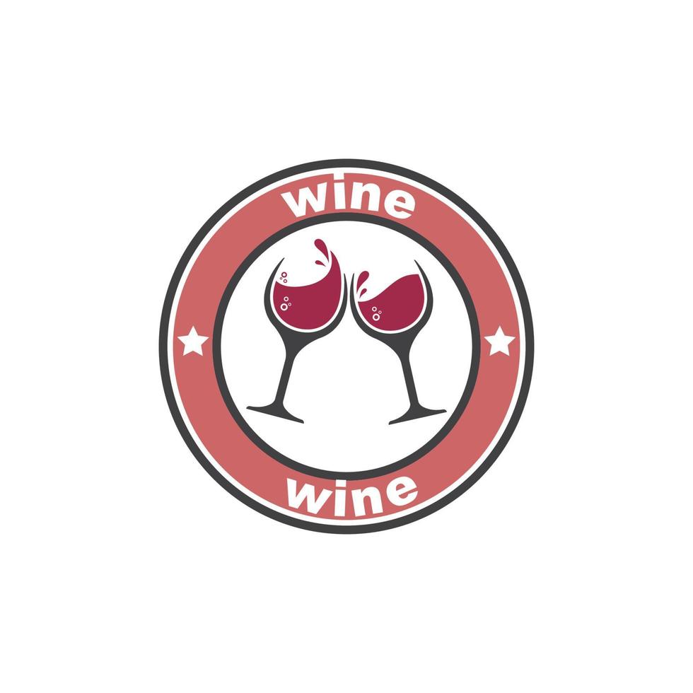 Diseño de ilustración de vector de icono de logotipo de vino