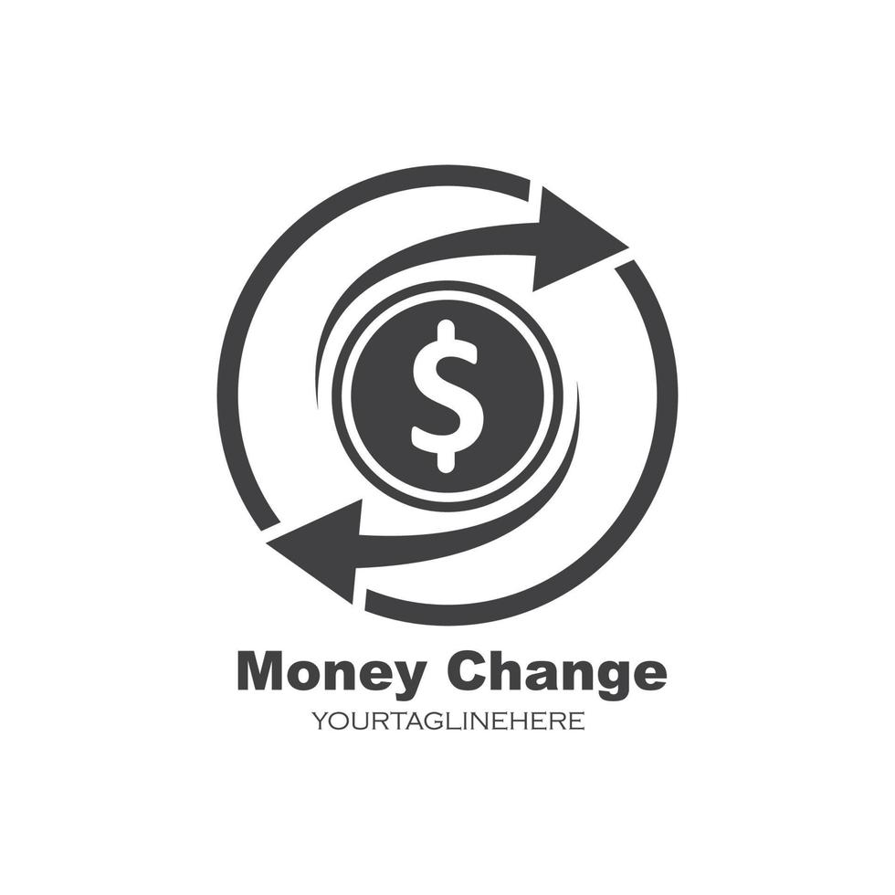 Ilustración de vector de icono de logotipo de cambiador de dinero