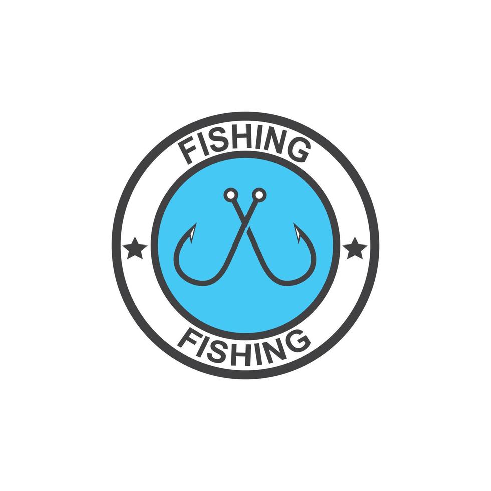 Ilustración de vector de icono de logotipo de pesca