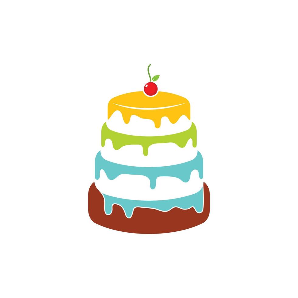 pastel panadería icono logo vecto vector