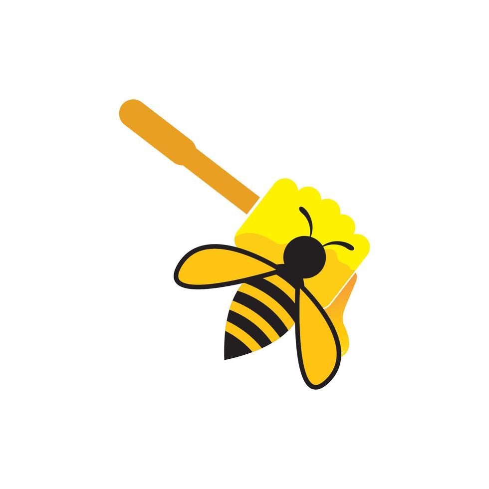 honey Bee Logo Template vector icon illustration