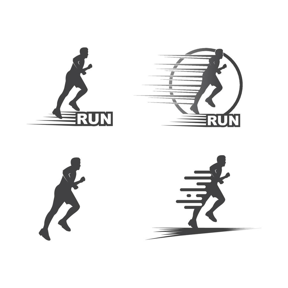 Diseño de ilustración de vector de icono de hombre corriendo