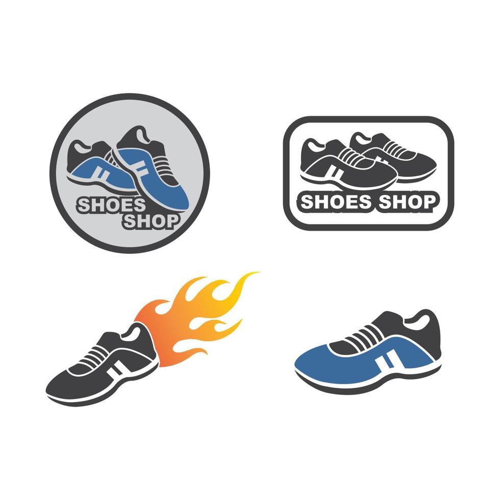 Diseño de ilustración de vector de logotipo de icono de calzado deportivo
