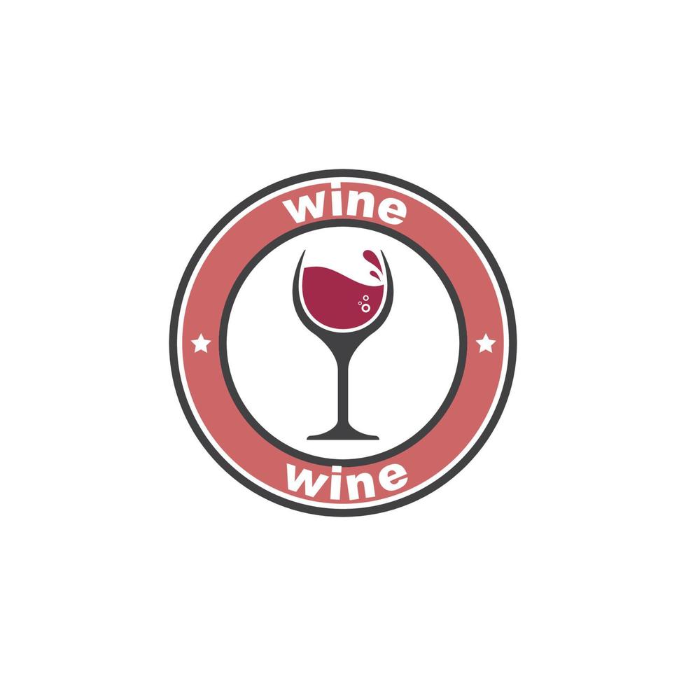 Diseño de ilustración de vector de icono de logotipo de vino