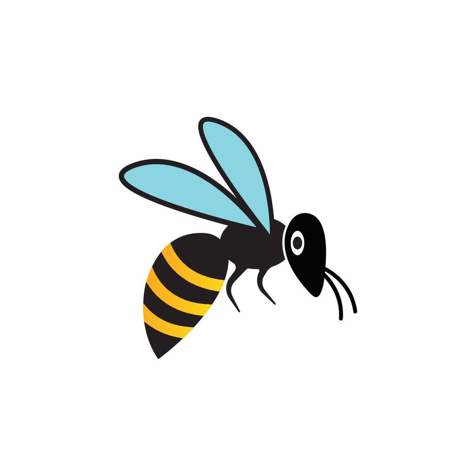 Ilustración de icono de vector de plantilla de logotipo de abeja de miel