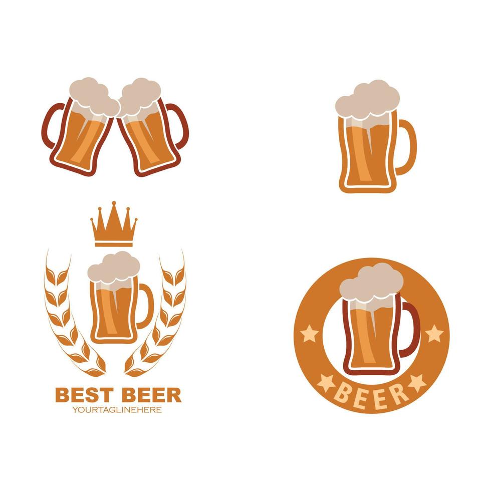 Diseño de ilustración de vector de icono de logotipo de cerveza