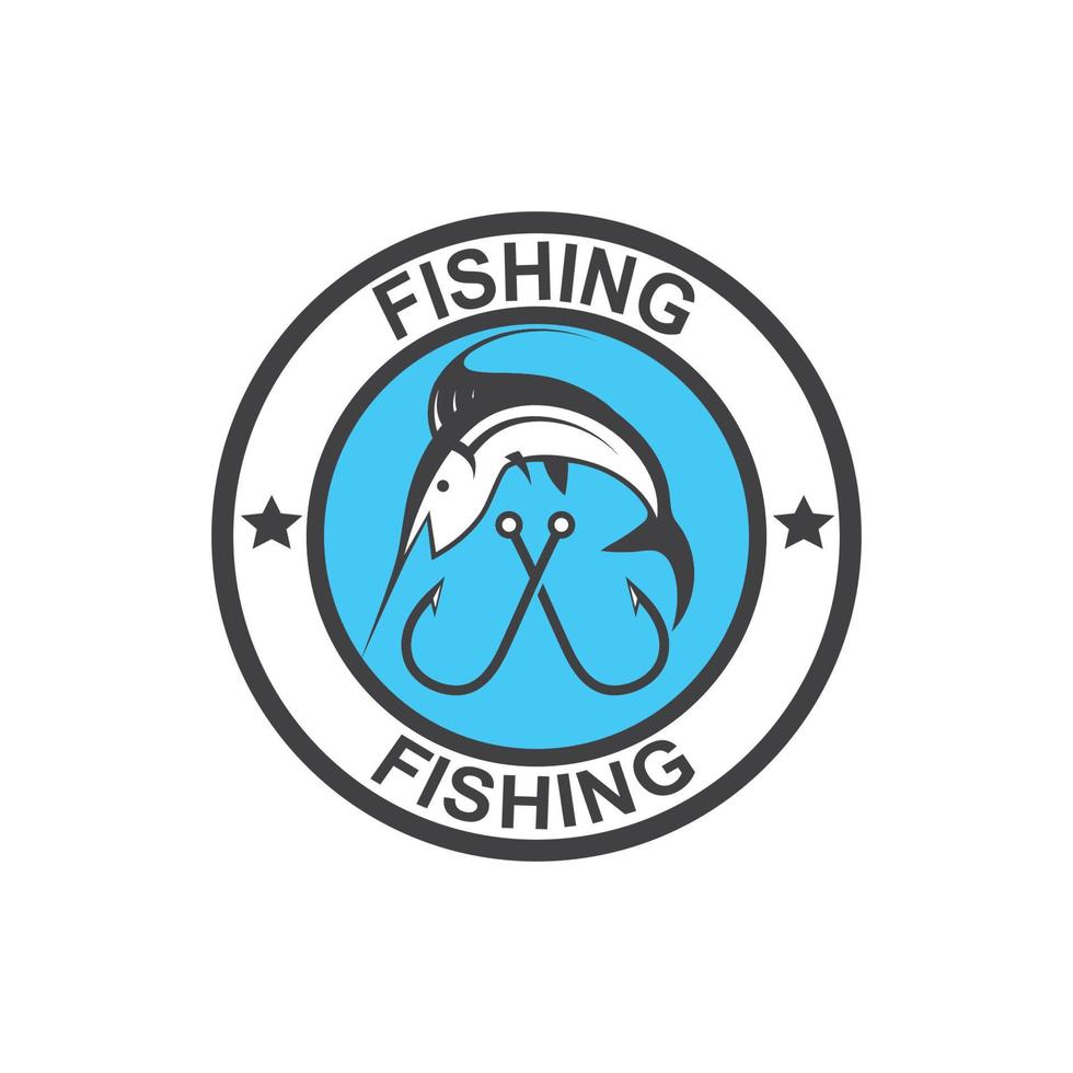 Ilustración de vector de icono de logotipo de pesca