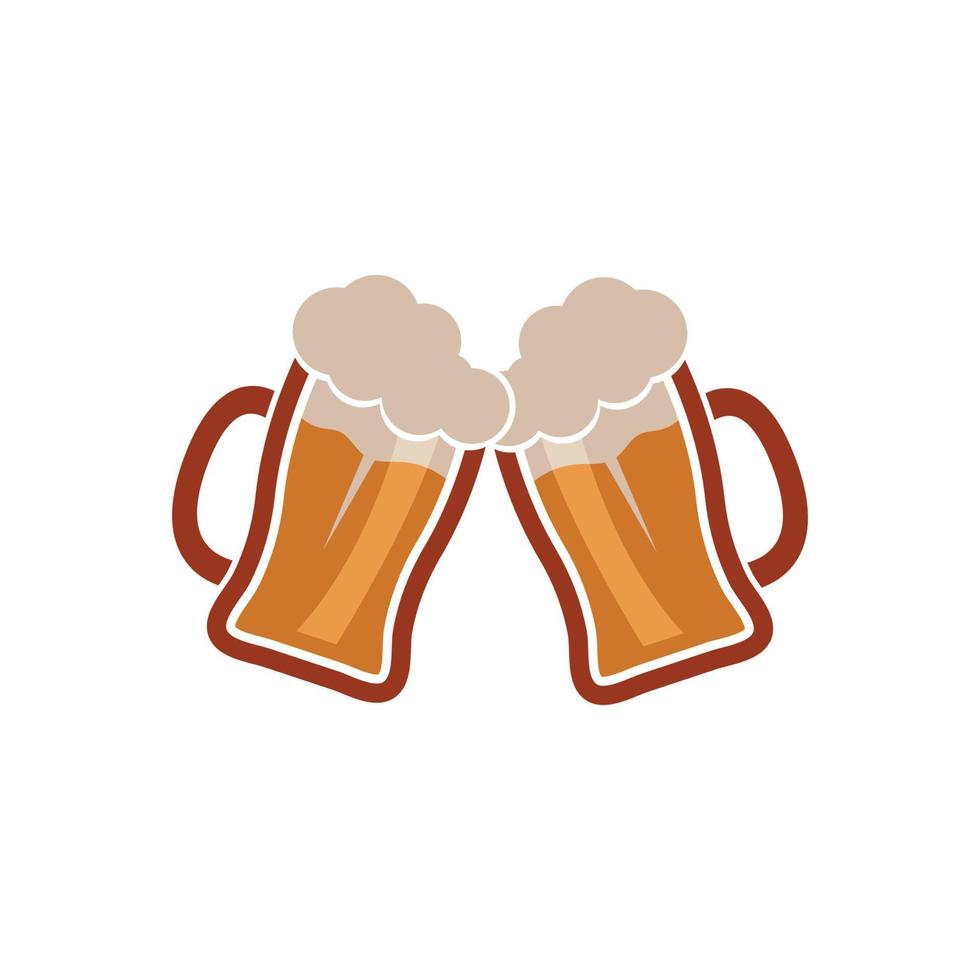 Diseño de ilustración de vector de icono de logotipo de cerveza
