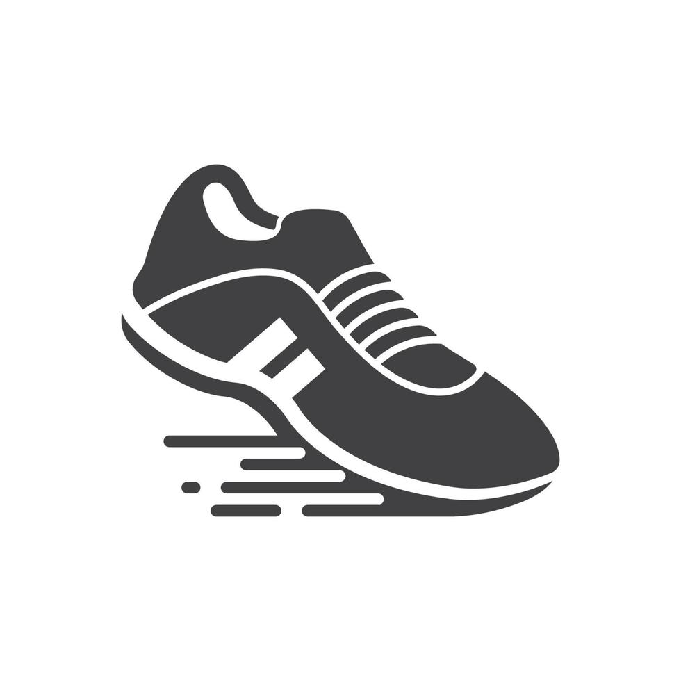 Diseño de ilustración de vector de logotipo de icono de zapatos para correr