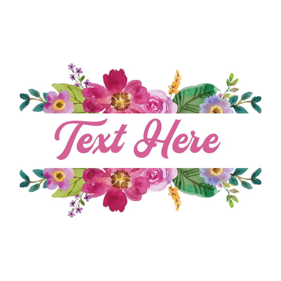 watercolor flower flower frame template vector