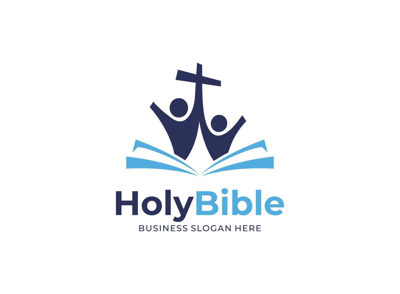 gráfico vectorial ilustrativo del concepto de diseños del logotipo de la santa biblia. perfecto para comunidad, educación, biblia, católica vector