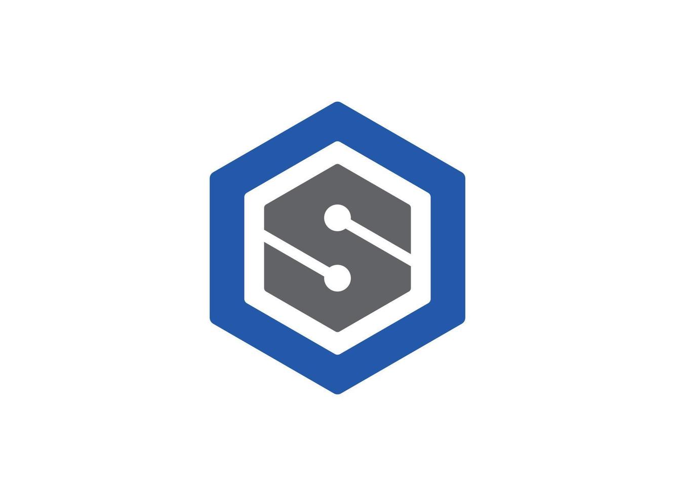 Initial letter S tech logo icon design template vector