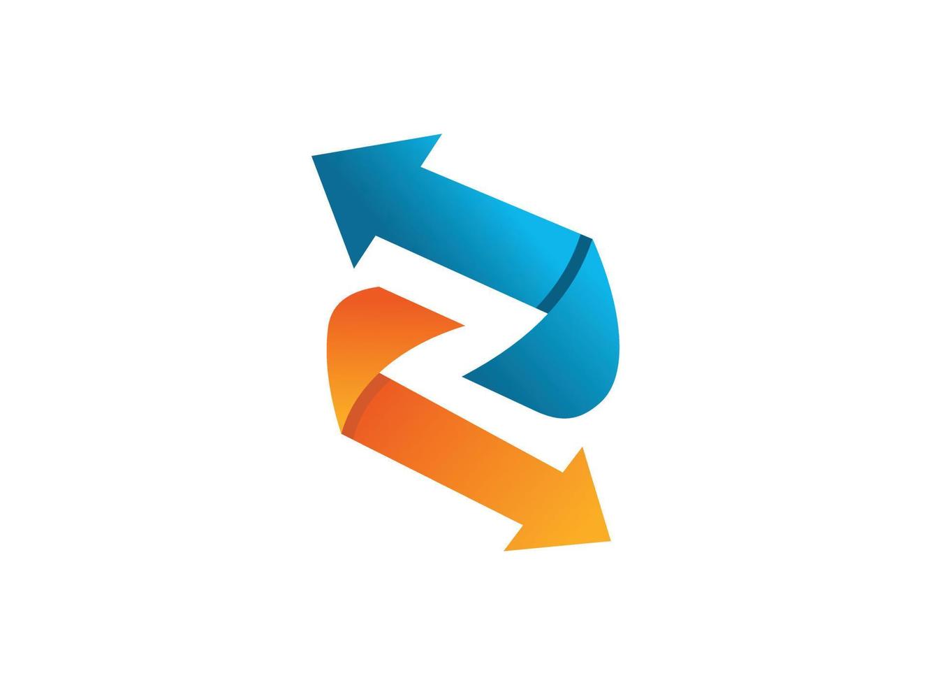 plantilla de diseño de vector de negocio de icono de flecha de letra z