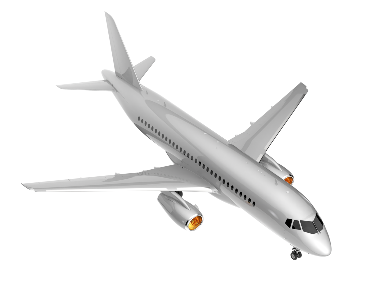 Airplane isolated on transparent background. 3d rendering - illustration png