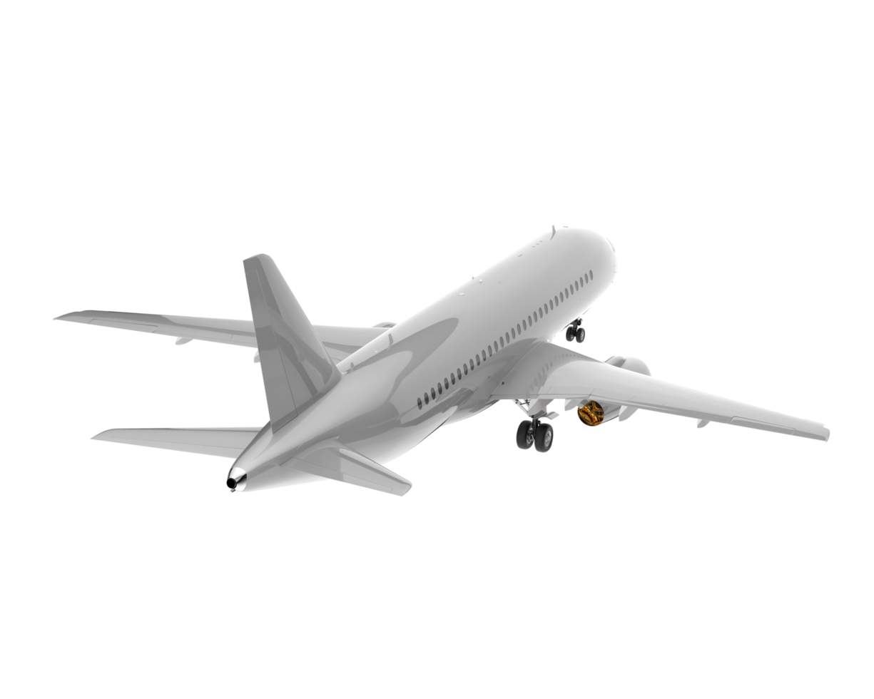 Airplane isolated on transparent background. 3d rendering - illustration png