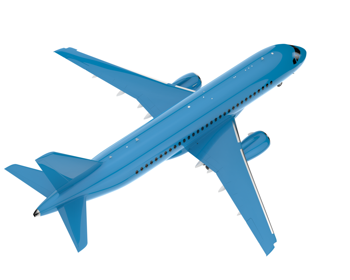 Airplane isolated on transparent background. 3d rendering - illustration png