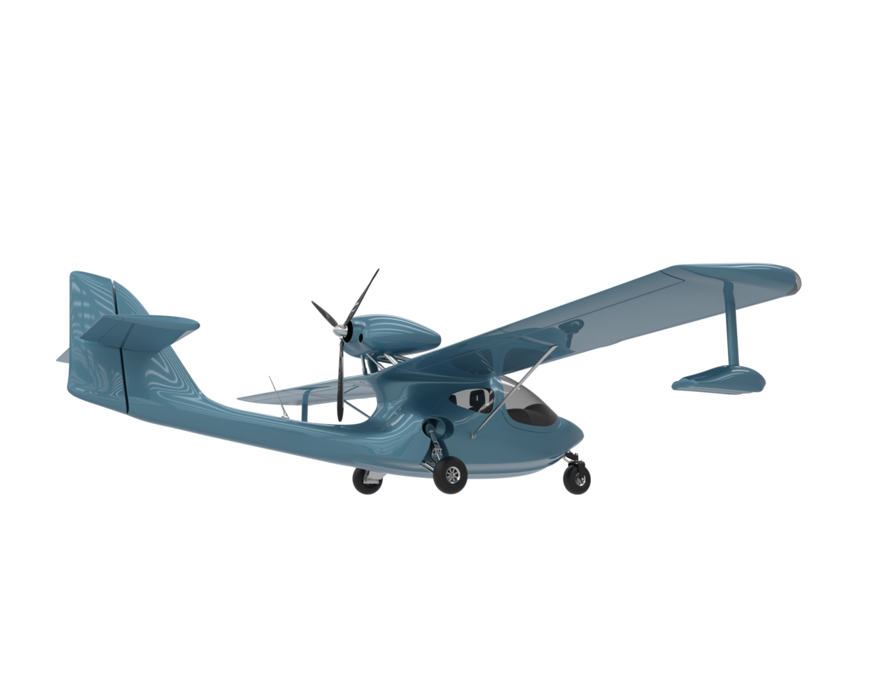 Airplane isolated on transparent background. 3d rendering - illustration png