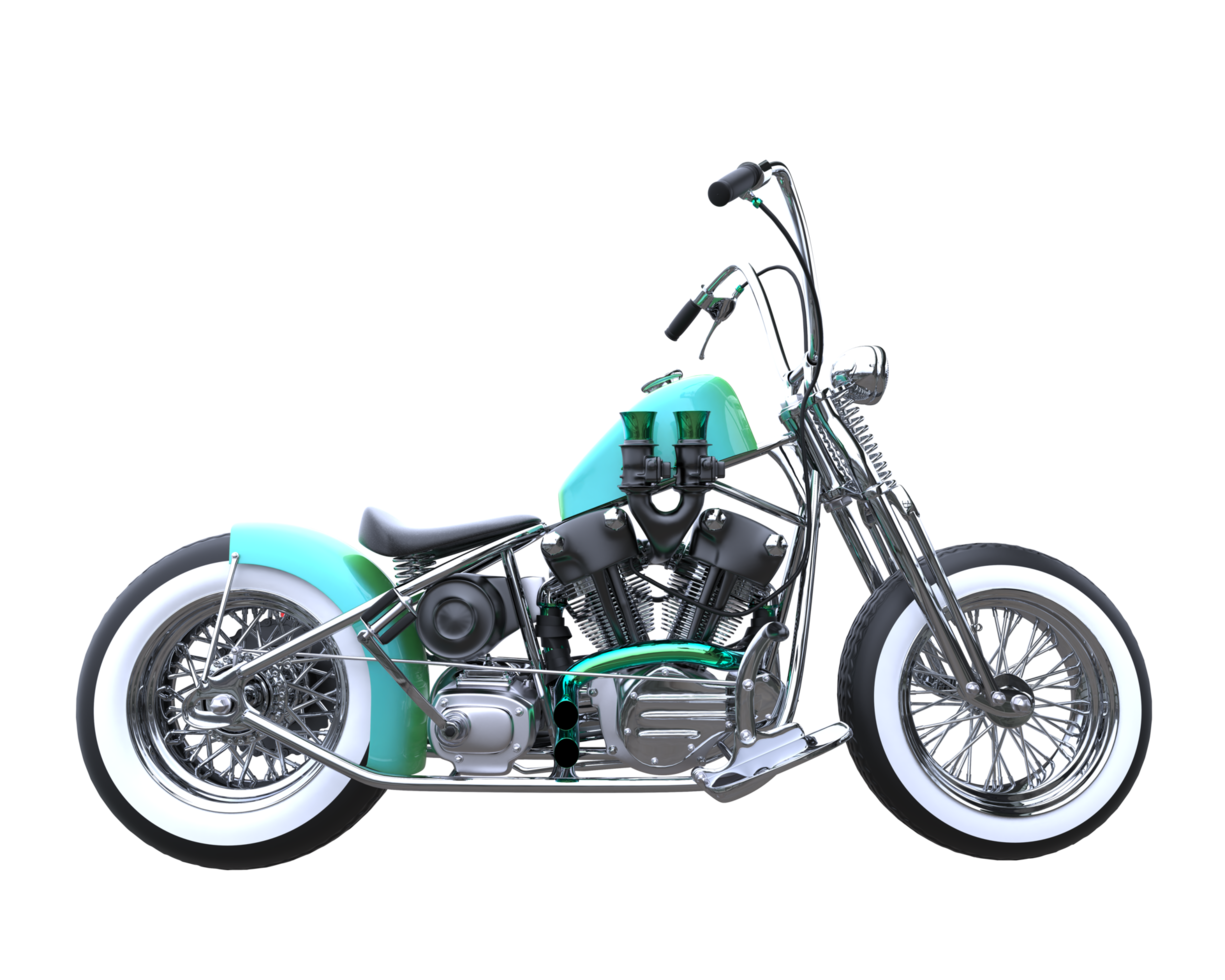 Motorcycle isolated on transparent background. 3d rendering - illustration png