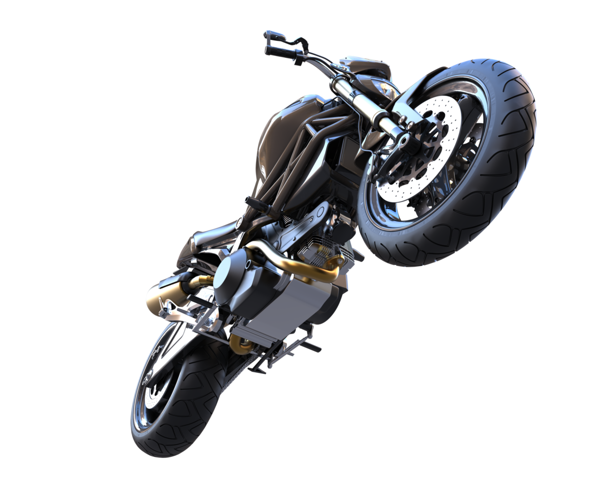 motocicleta aislada sobre fondo transparente. Representación 3d - ilustración png