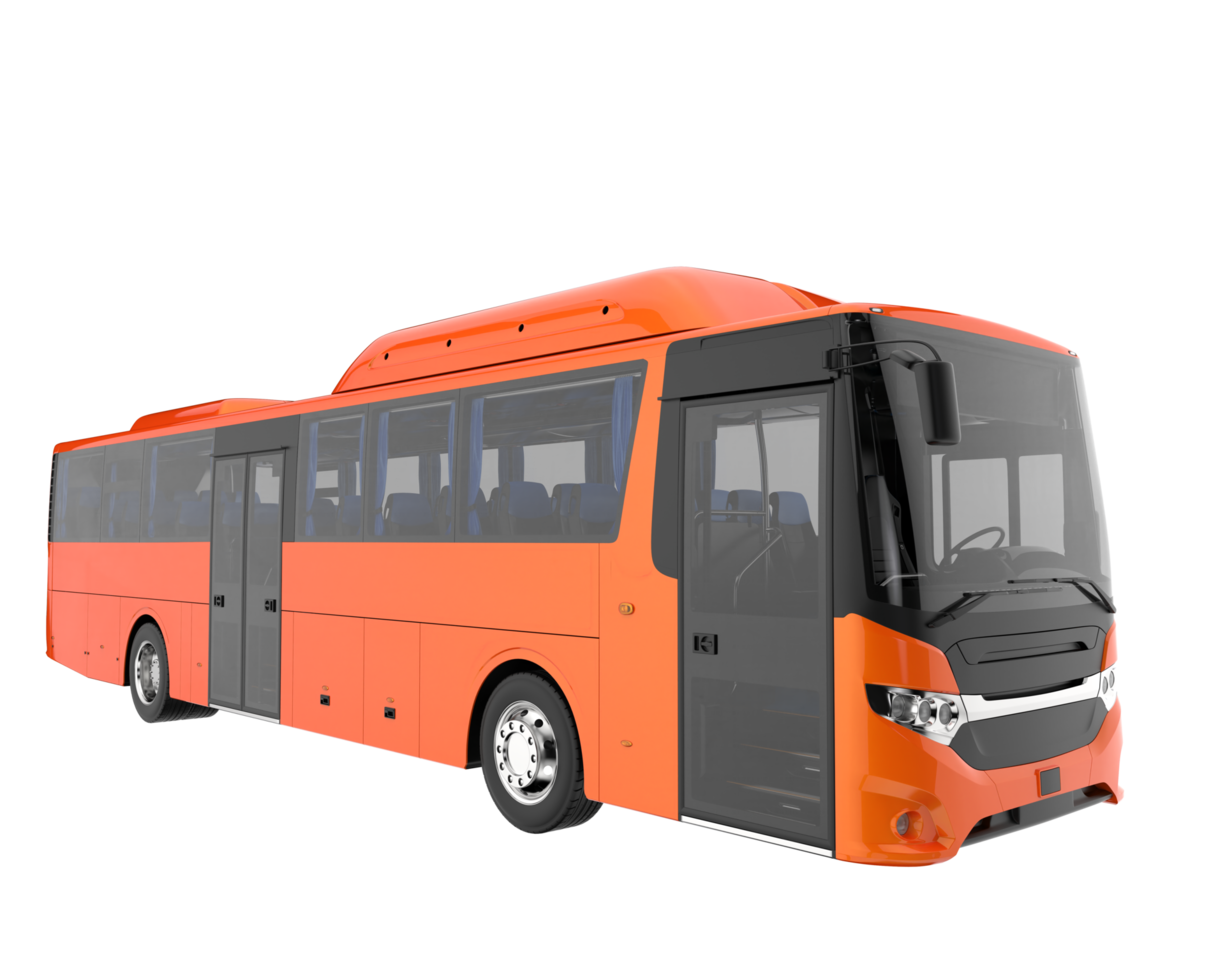 City bus isolated on transparent background. 3d rendering - illustration png