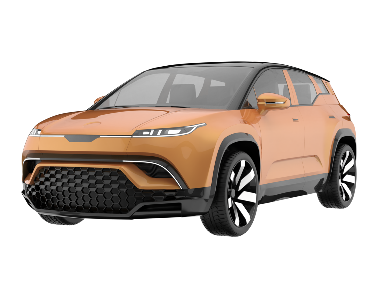Modern car isolated on transparent background. 3d rendering - illustration png
