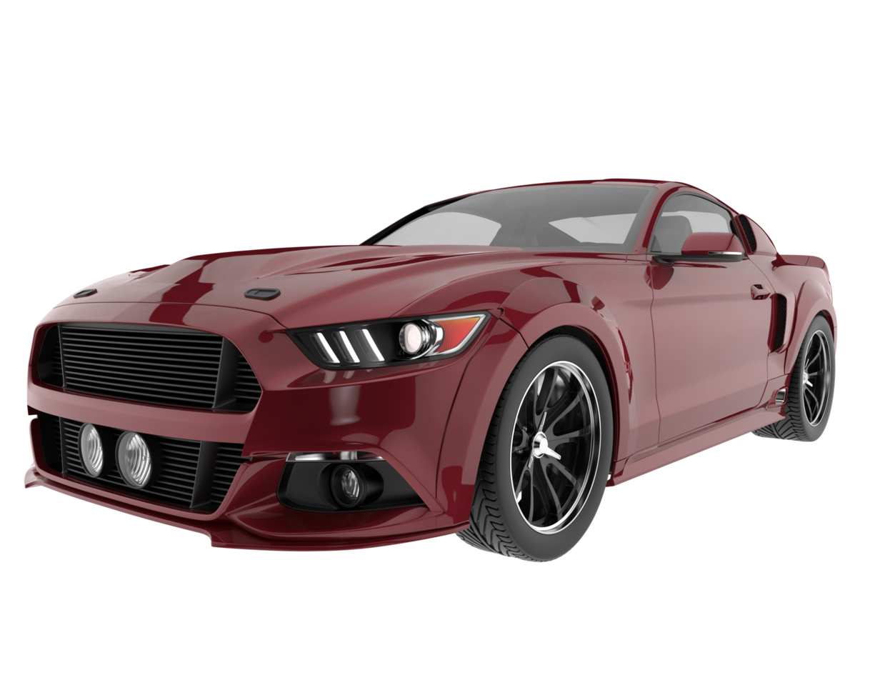 Muscle car isolated on transparent background. 3d rendering - illustration png