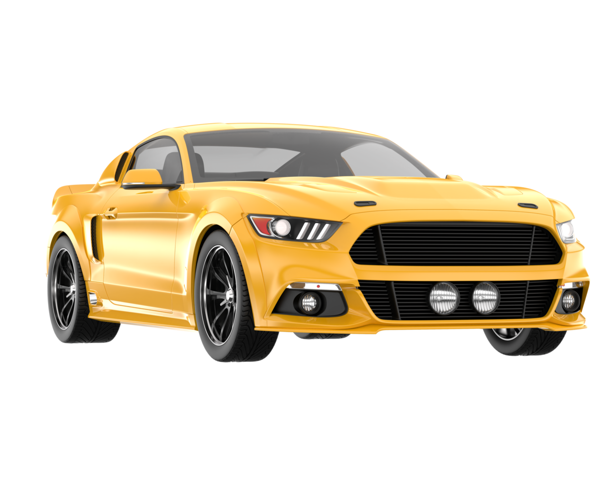 Muscle car isolated on transparent background. 3d rendering - illustration png