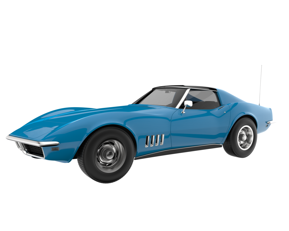 Muscle car isolated on transparent background. 3d rendering - illustration png