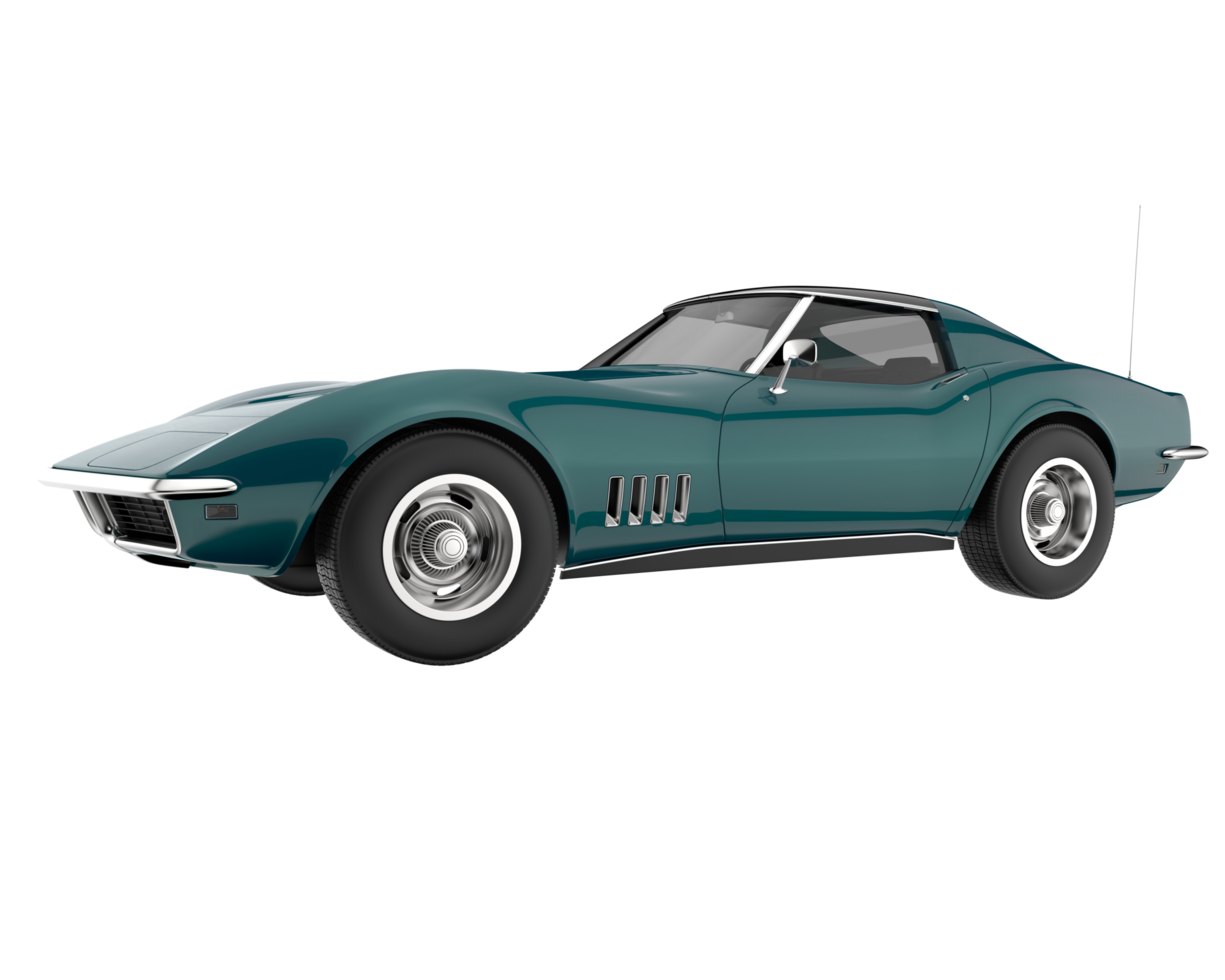 Muscle car isolated on transparent background. 3d rendering - illustration png