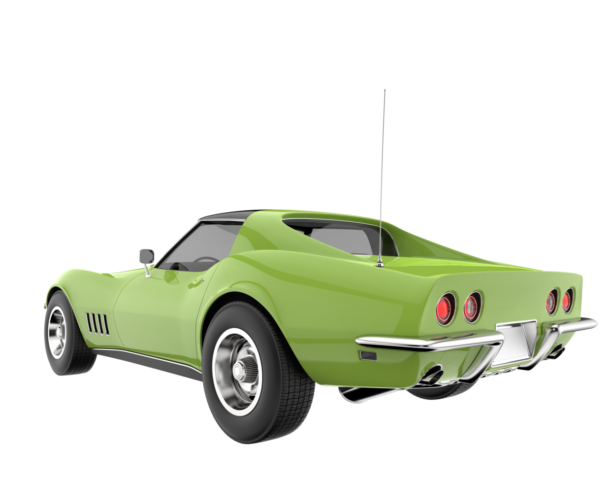 Muscle car isolated on transparent background. 3d rendering - illustration png