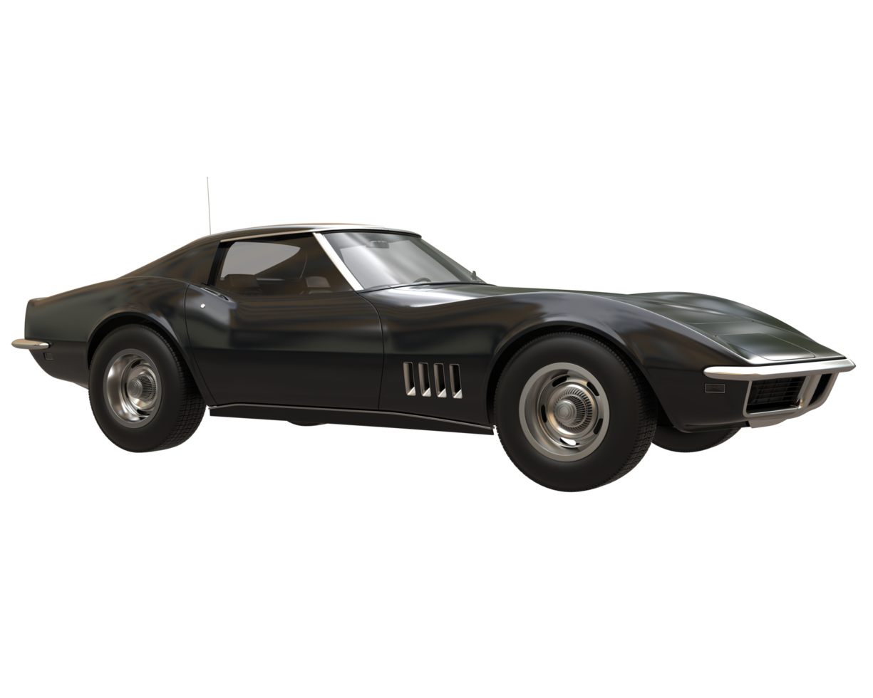 Muscle car isolated on transparent background. 3d rendering - illustration png