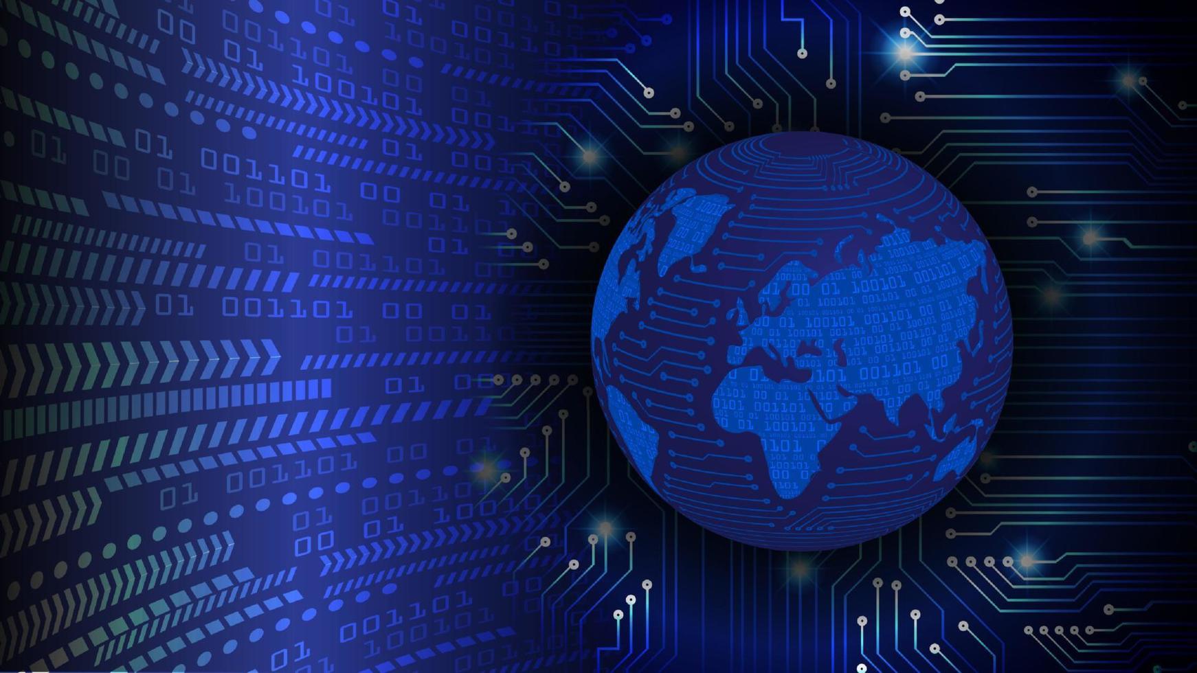 Modern World Map Holograph on Technology Background vector