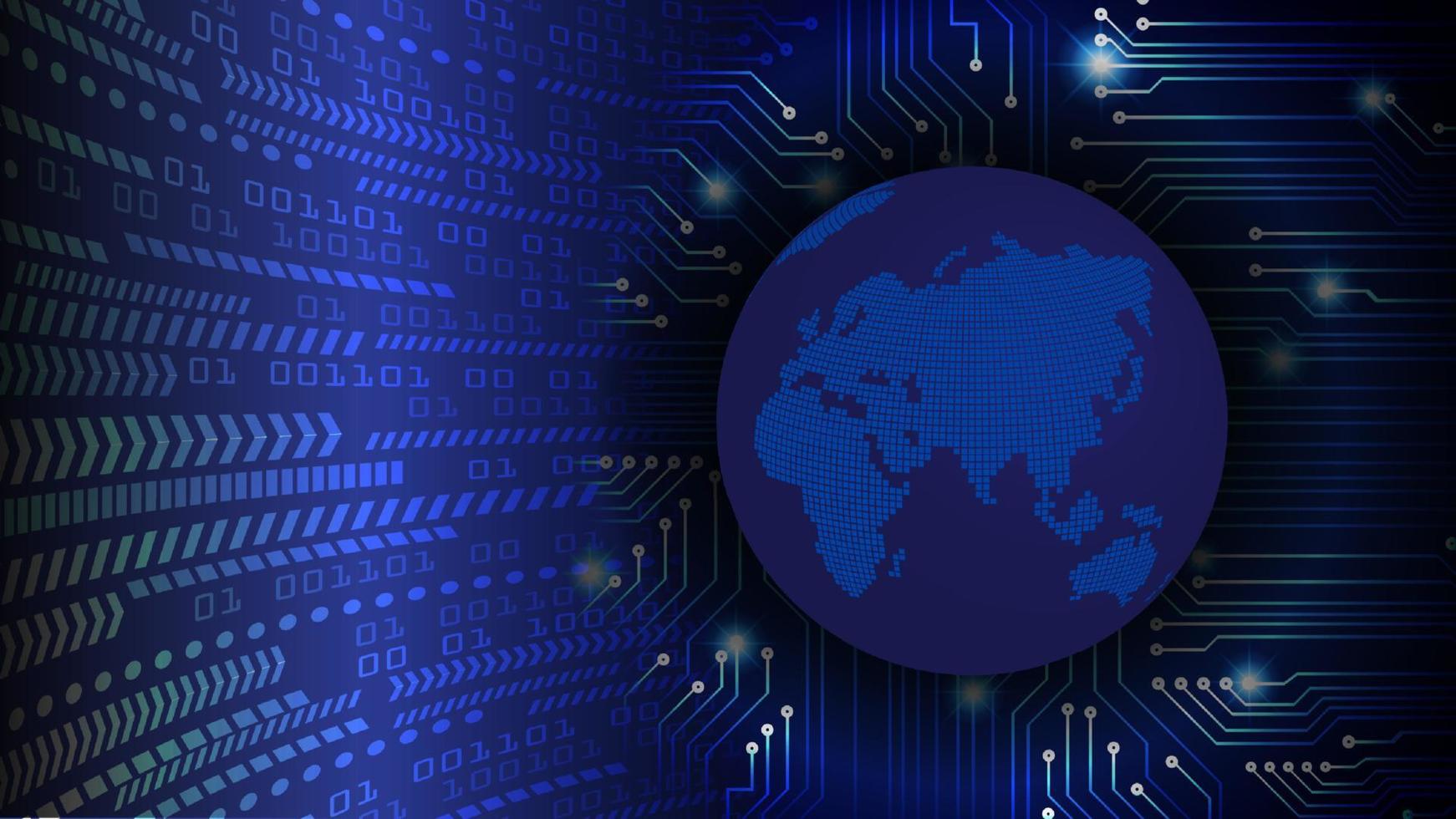 Modern World Map Holograph on Technology Background vector