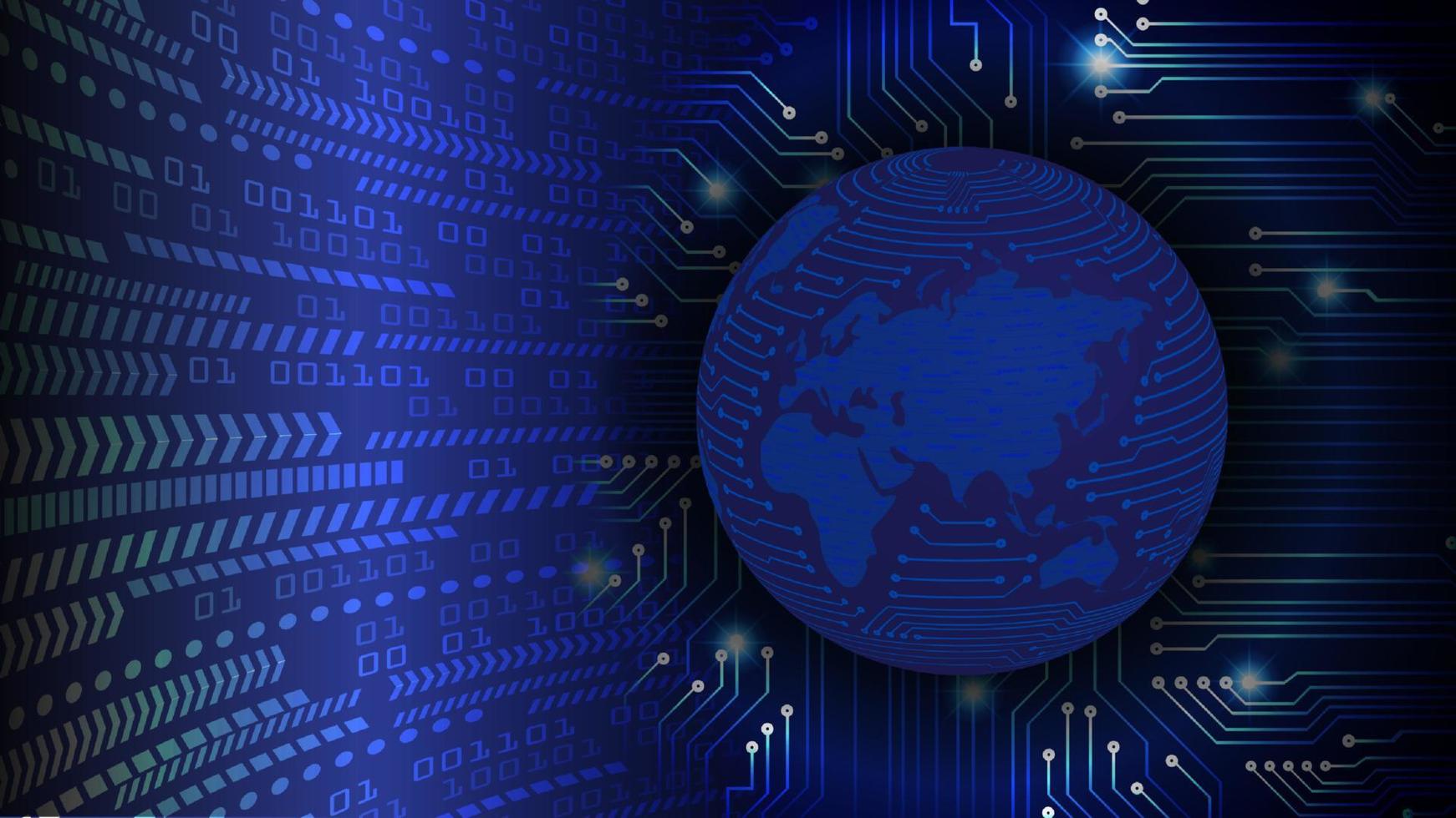 Modern World Map Holograph on Technology Background vector