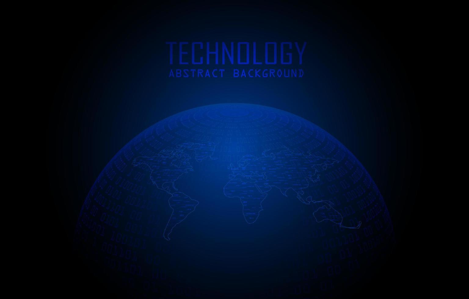 Modern World Map Holograph on Technology Background vector