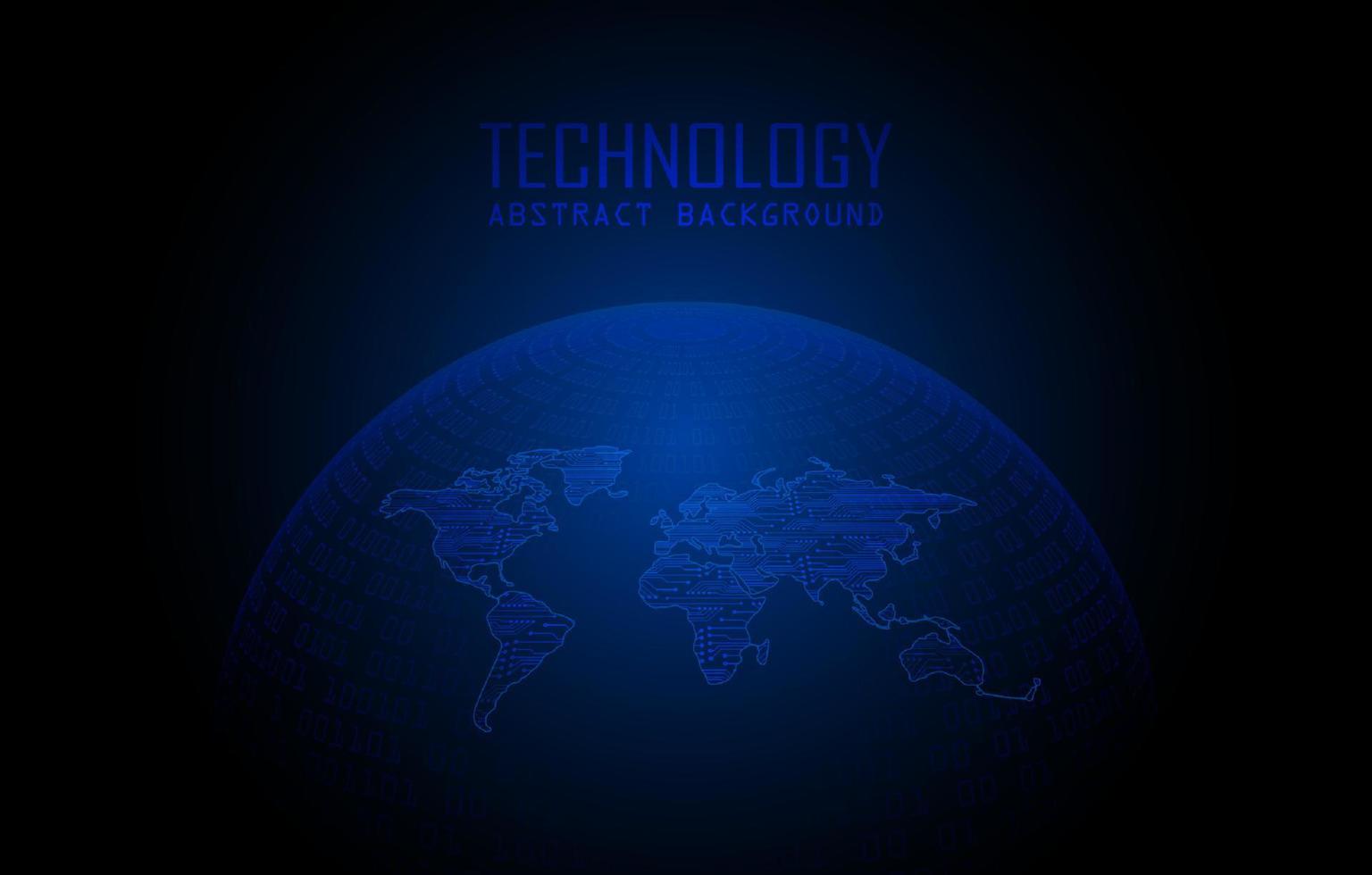 holograma de mapa del mundo moderno sobre fondo de tecnología vector