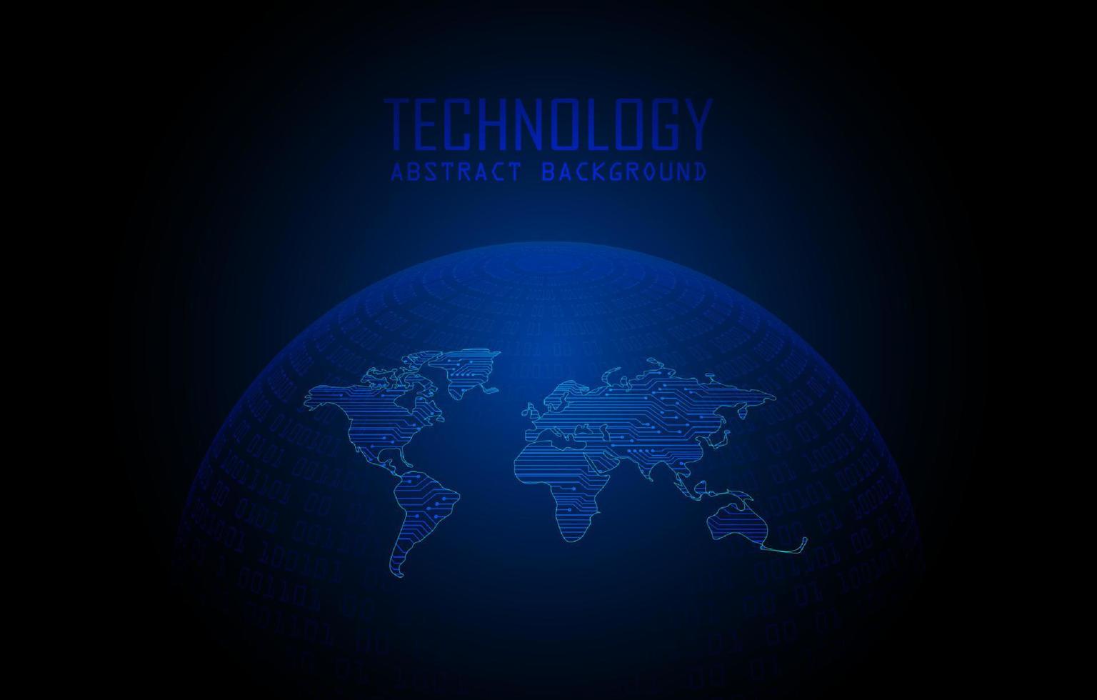 holograma de mapa del mundo moderno sobre fondo de tecnología vector