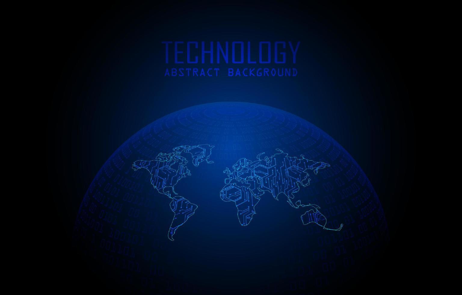 holograma de mapa del mundo moderno sobre fondo de tecnología vector